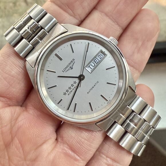 MINT Vintage Longines L7.634.4 COMPLETE SET Admiral 5 Star Automatic Watch 34mm - Picture 3 of 16